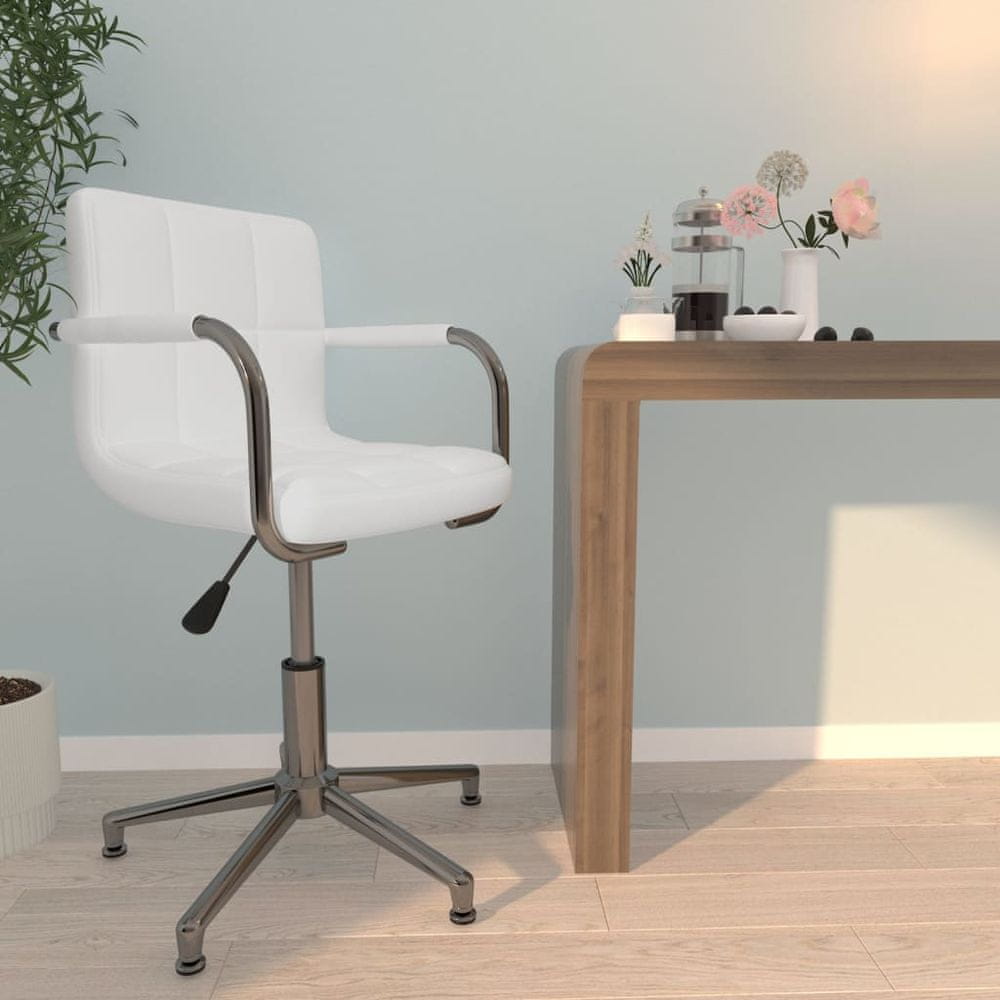 Petromila vidaXL Otočná kancelárska stolička biela umelá koža